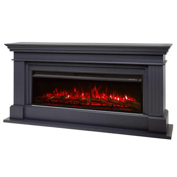 Каминокомплект ONTARIO/ЛЕОНАРДО Графит с очагом Электроочаг PREMIER/ПРЕМЬЕР 50
